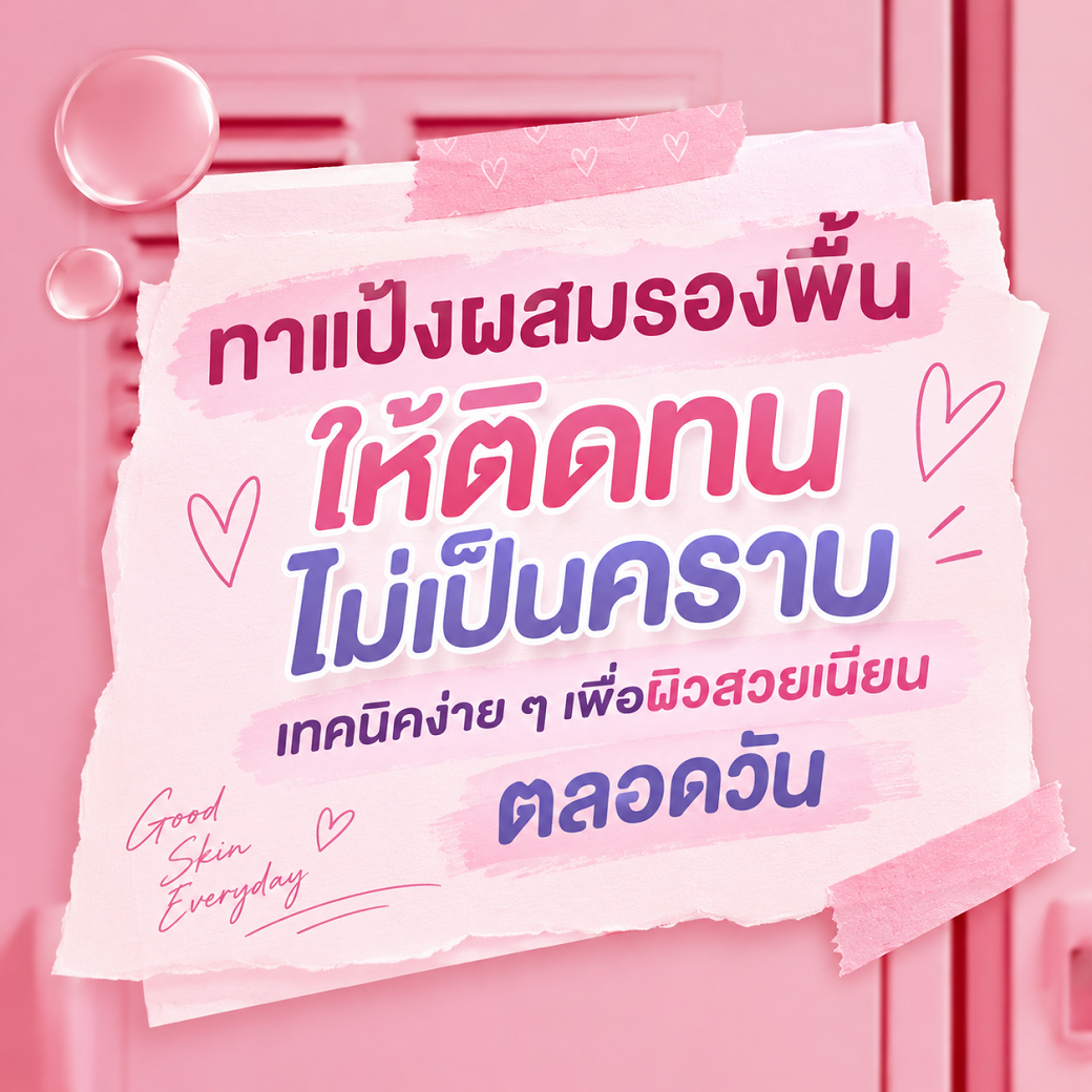 ทาแป้งผสมรองพื้นให้ติดทน ไม่เป็นคราบ เทคนิคง่าย ๆ เพื่อผิวสวยเนียนตลอดวัน